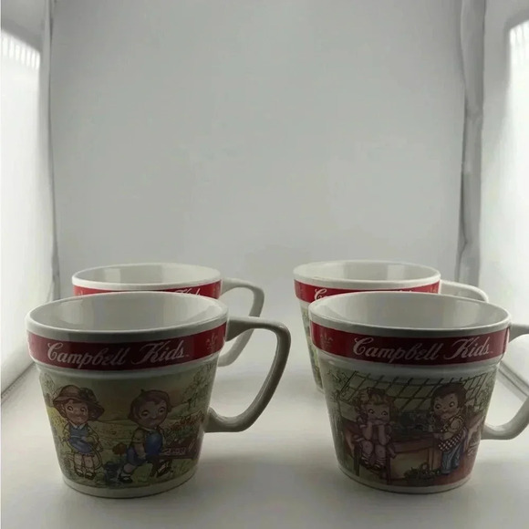 VINTAGE Campbell Soup Campbell Kids By Westwood 1998 Soup Mugs Set of 4 - Picture 7 of 11